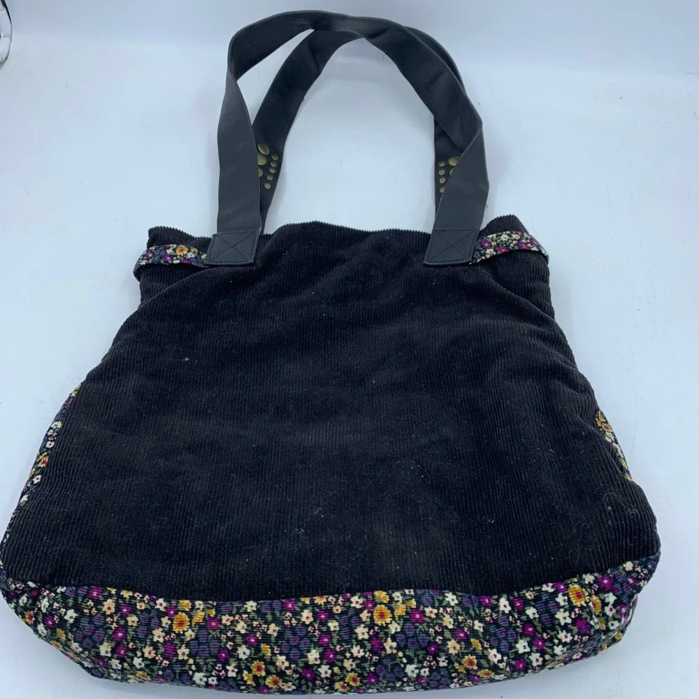 Vtg Y2K 2000 s 90s LEI Corduroy Floral Purse & Wallet Studded Straps Grunge Boho